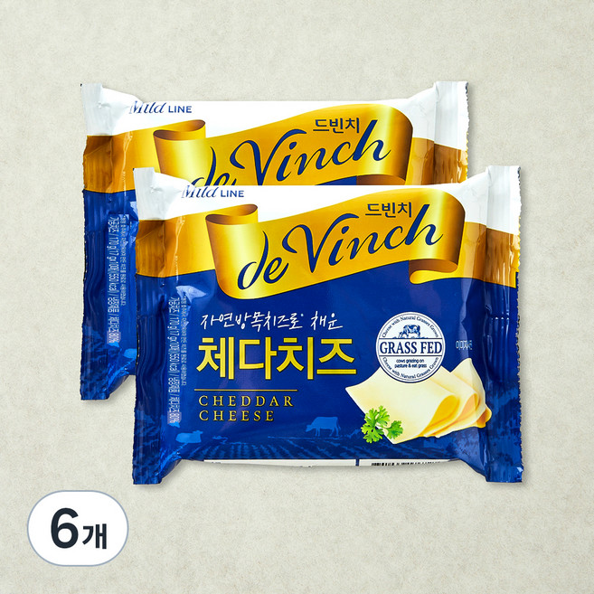 남양유업 드빈치 자연방목 체다 슬라이스 치즈, 17g, 10개입, 6개