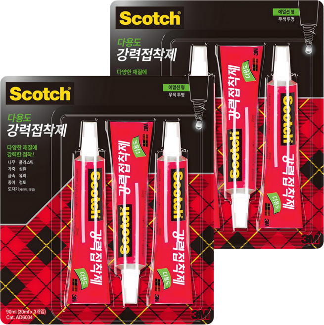 스카치 3M 다용도 강력접착제 에멀젼형 멀티팩, 6개