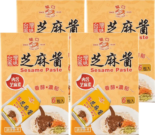 龍口 芝麻醬 台灣風味 香醇濃郁 6包入, 240g, 4盒
