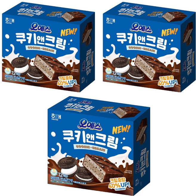 해태제과 오예스 쿠키앤크림, 360g, 3개