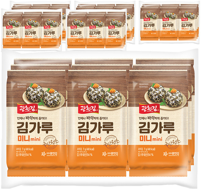 광천김 미니 김가루 도시락김 7g 9봉, 63g, 6개