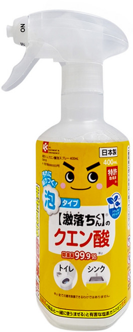 LEC 激落君 檸檬酸 電解水泡沫噴霧清潔劑, 400ml, 1瓶