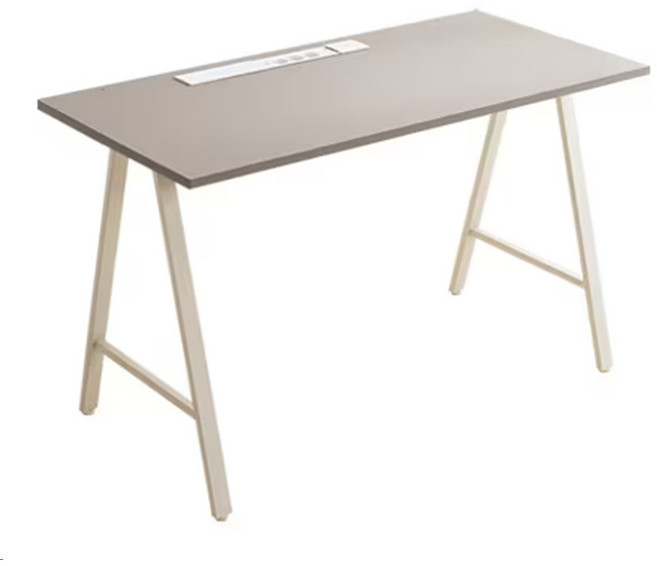 리바트 프레일 콘센트형 1500 일자책상 방문설치, 그레이(상판) + 화이트(다릿발)