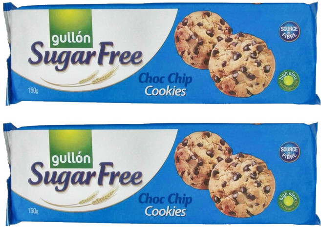 gullon 穀優 無糖巧克力豆餅乾, 150g, 2包