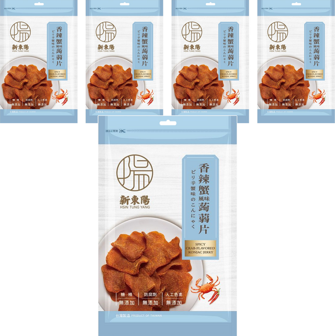新東陽 香辣蟹風味蒟蒻片, 100g, 5包
