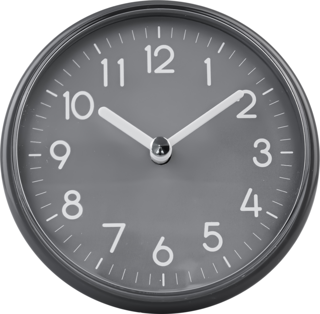 코멧 홈 라운드 욕실 흡착 방수시계 + 건전지 세트, 모던그레이
