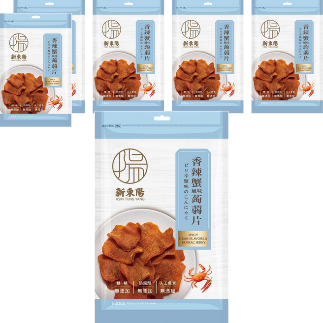 新東陽 香辣蟹風味蒟蒻片, 100g, 6包