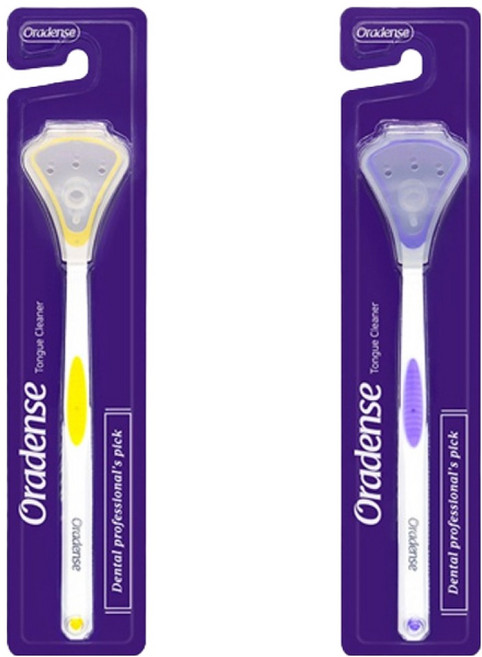 오라덴스 부드러운 혀클리너 보호캡 + 옐로우 + 퍼플, 1세트