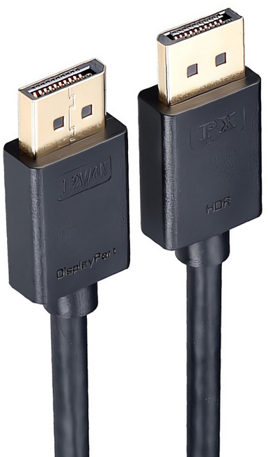 PX 大通 DisplayPort 1.2版4K影音傳輸線 240 165Hz 超流暢 30AWG 6.0mm極細線 無卡扣好安裝, 1.2m, 黑色, 1條