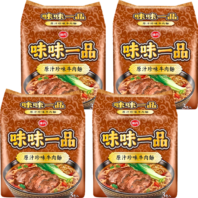 味丹 味味一品 原汁珍味牛肉麵 185g, 12包