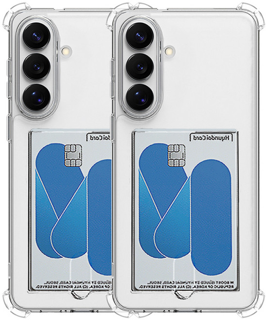 언박싱 카드범퍼 실리콘 탱크 포켓 카드수납 젤리 휴대폰 케이스 2p