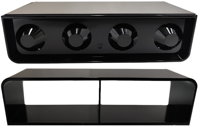 Yamazaki 山崎 磁吸ABS分離式傘架 上18.8 x 5 x 5cm + 下18.8 x 5 x 8cm 300g 承重2kg, 1組, 黑色