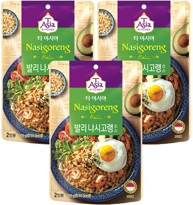 티아시아키친 발리 나시고랭 소스, 3개, 100g