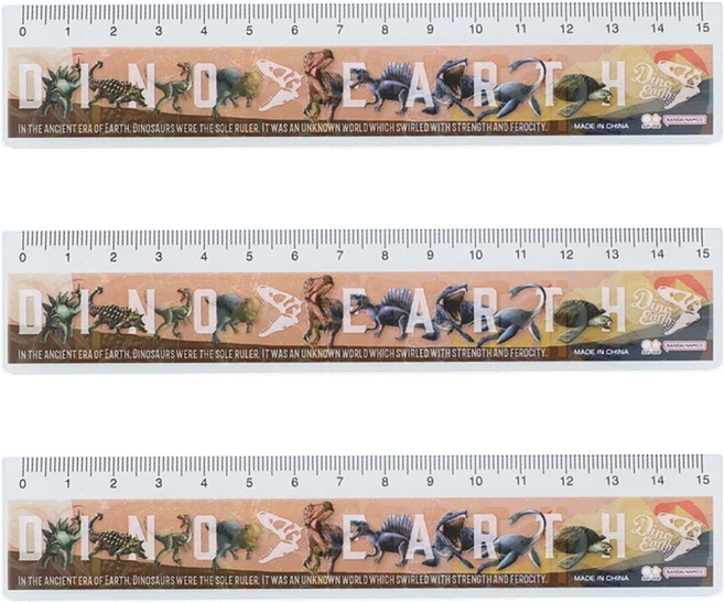 sun-star 直尺 15cm, 恐龍 直尺 多色, 3支