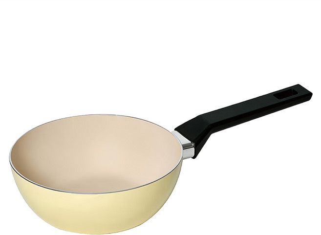 LocknLock 樂扣樂扣 春日黃陶瓷不沾IH炒鍋, 18cm, 1個