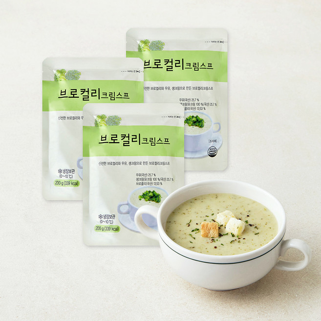 사랑과정성 브로컬리 크림스프 (냉장), 200g, 3개