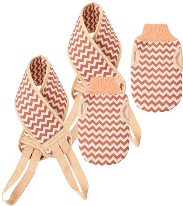 다오미 지그재그 때밀이 세트, 빨강, 2세트