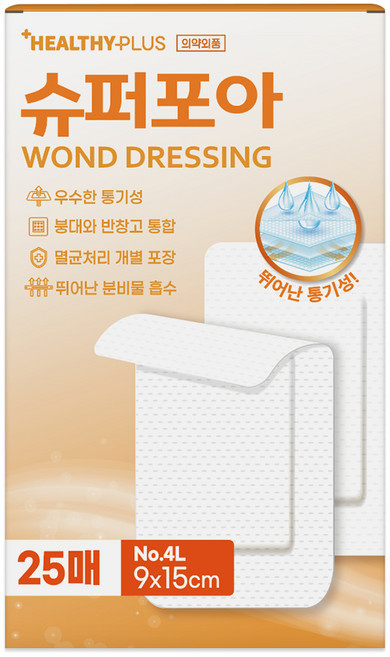 밴드골드 헬씨플러스 슈퍼포아 드레싱밴드 화이트, 1개, 25개입