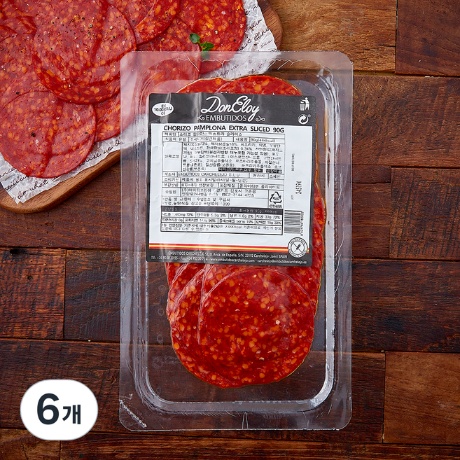 DONELOY 초리조 팜플로나 엑스트라 슬라이스, 90g, 6개