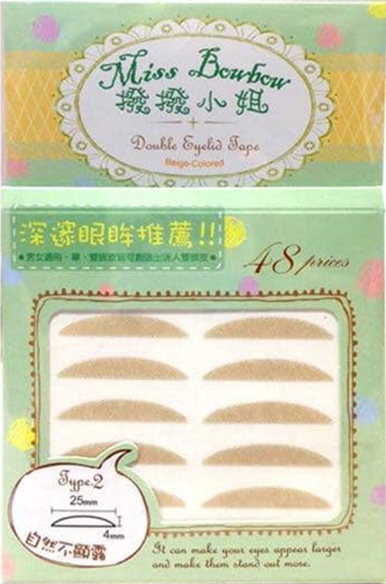 Miss Bowbow 撥撥小姐 3M雙眼皮貼中包裝 25 x 4mm 48個, 2號深邃眼眸, 1組