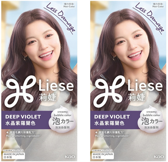 Liese 莉婕 泡沫染髮劑, 水晶紫羅蘭色, 2個