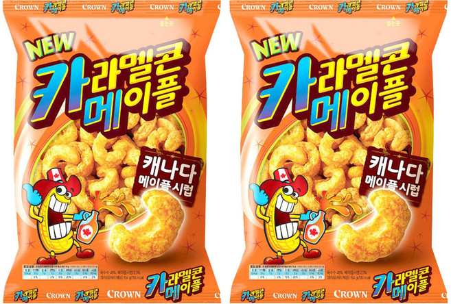 크라운 카라멜 메이플 콘, 154g, 2개