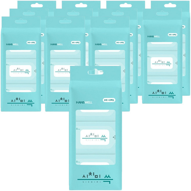 시치미 쓱 데일리 초미니 물티슈 휴대형, 8매, 12개