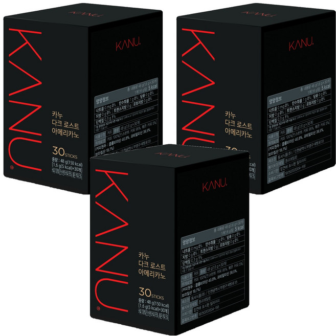 카누 다크 로스트 아메리카노 원두커피스틱, 1.6g, 30개입, 3개