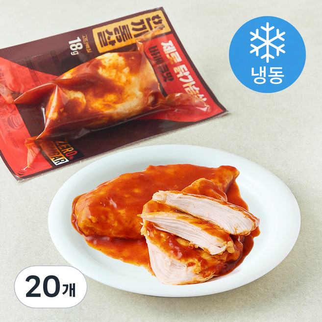 한끼통살 제로 바베큐맛 닭가슴살 (냉동), 100g, 1개입, 20개