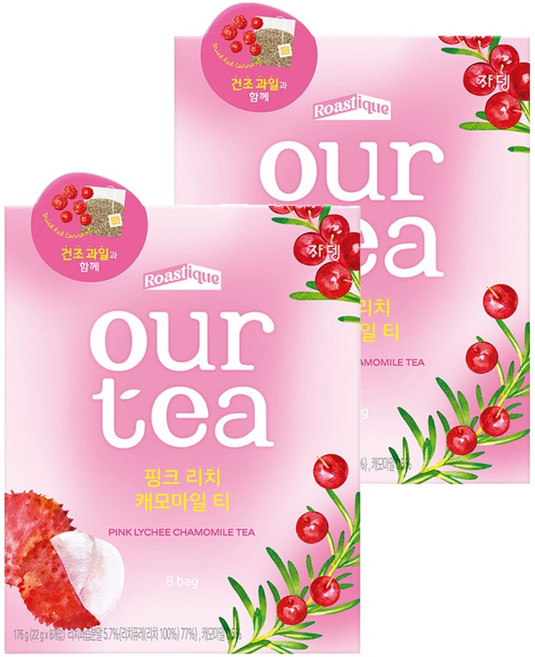 JARDIN our tea 粉紅荔枝洋甘菊花草茶包, 22g, 8包, 2盒