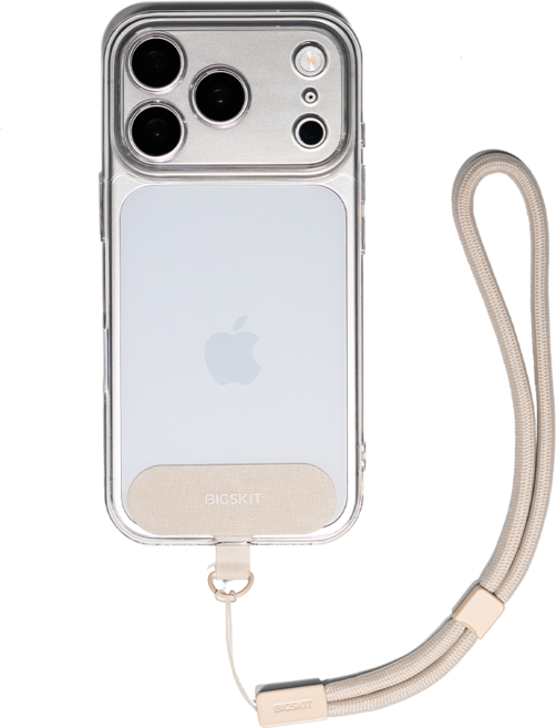 빅스킷 도난방지 길이조절 핸드폰 손목 스트랩 줄, 베이지, 1개