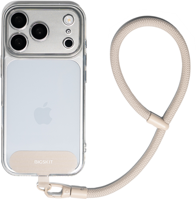 빅스킷 도난방지 핸드폰 손목 스트랩 줄, 베이지, 1개