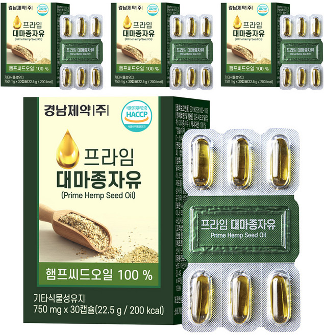 경남제약 프라임 대마종자유, 30정, 4개