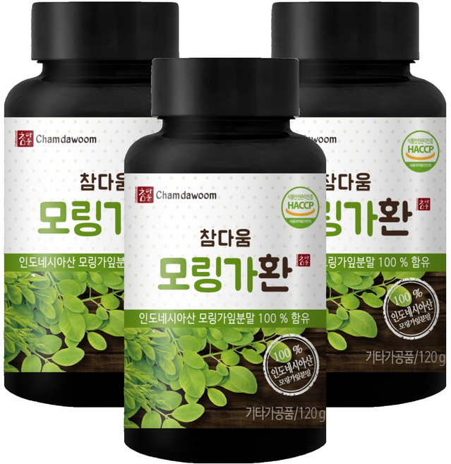 참다움 모링가환, 3개, 120g