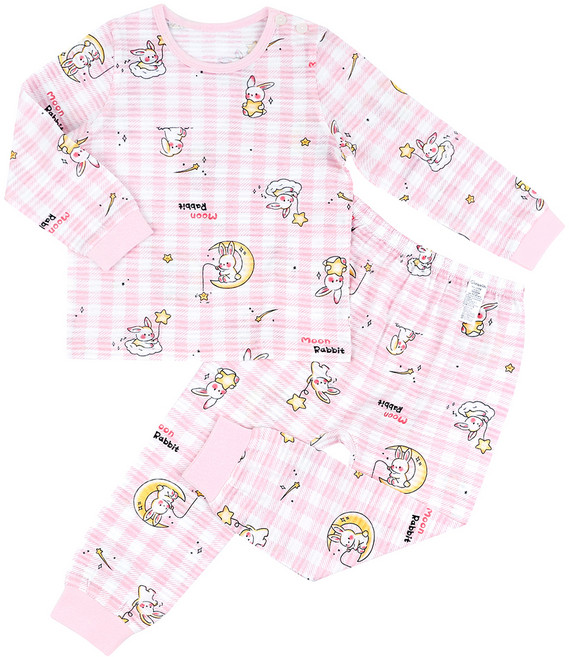 메이키즈 꿈나라 토끼 9부 변화지 실내복 상하의 세트