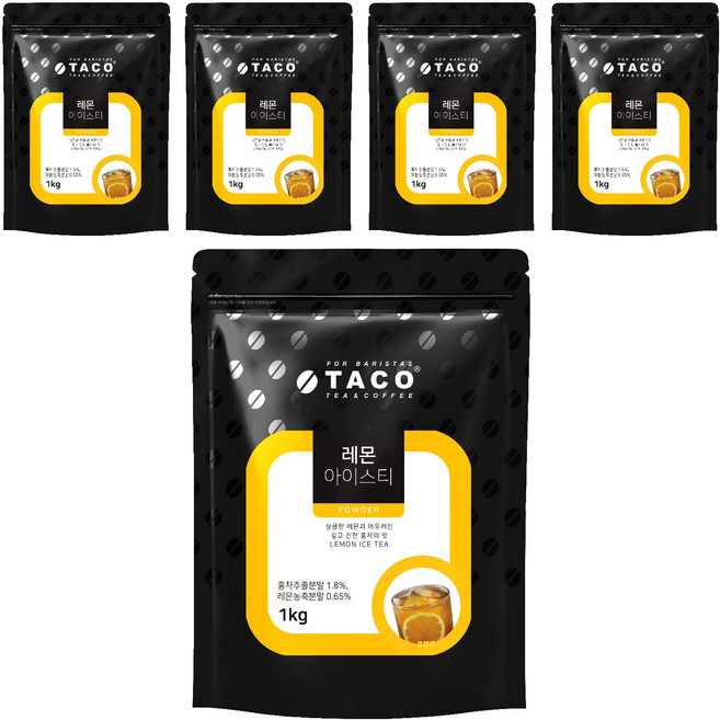 타코 레몬 아이스티 파우치, 1kg, 1개입, 5개, 1kg
