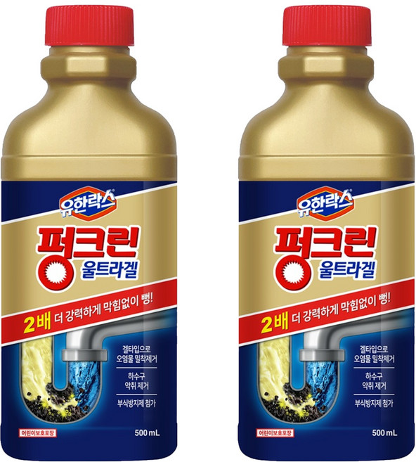 펑크린 울트라겔 배수구 세정제, 500ml, 2개