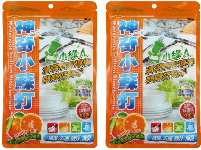 小綠人 神奇小蘇打粉 柑橘, 2包, 800g