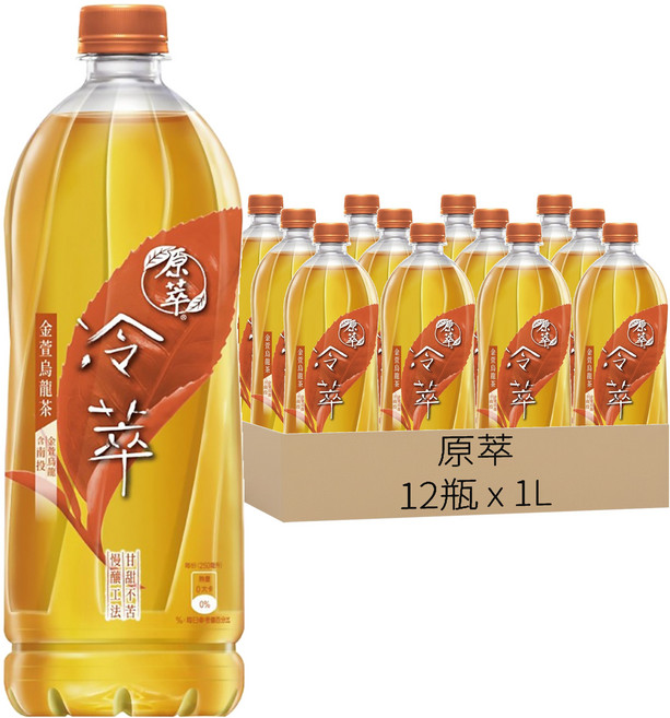 原萃 冷萃金萱烏龍茶, 1L, 12瓶