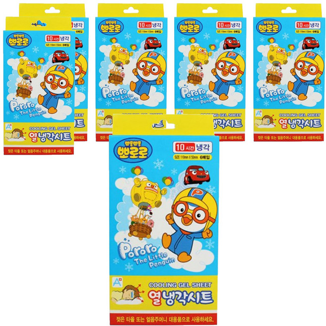 아텍스 뽀로로 어린이 열 냉각시트 해열시트, 6매입, 6개