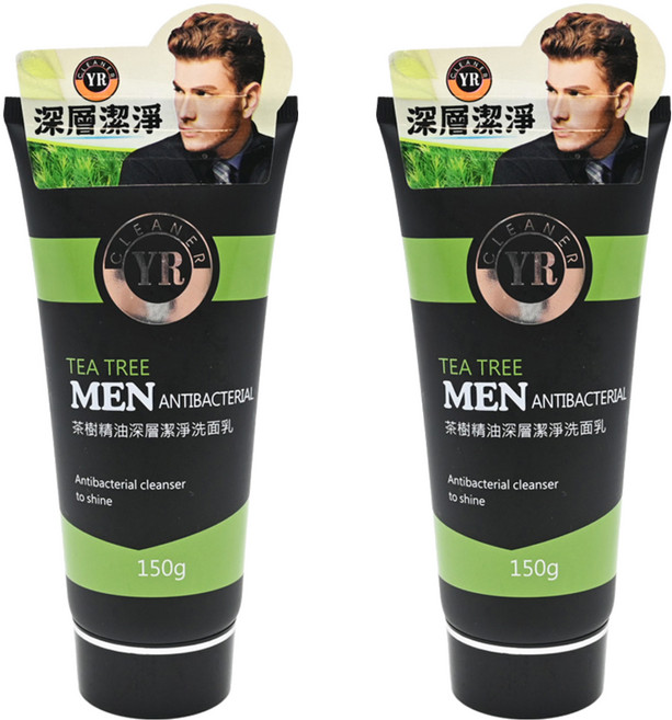 YR 葉璐芝 男性茶樹精油 深層潔淨抗菌洗面乳, 150g, 2條