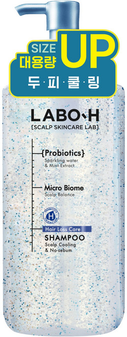 라보에이치 대용량 두피 쿨링 노세범 탈모 완화 기능성 샴푸, 610ml, 1개