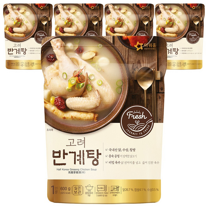 아워홈 고려 반계탕, 600g, 5개