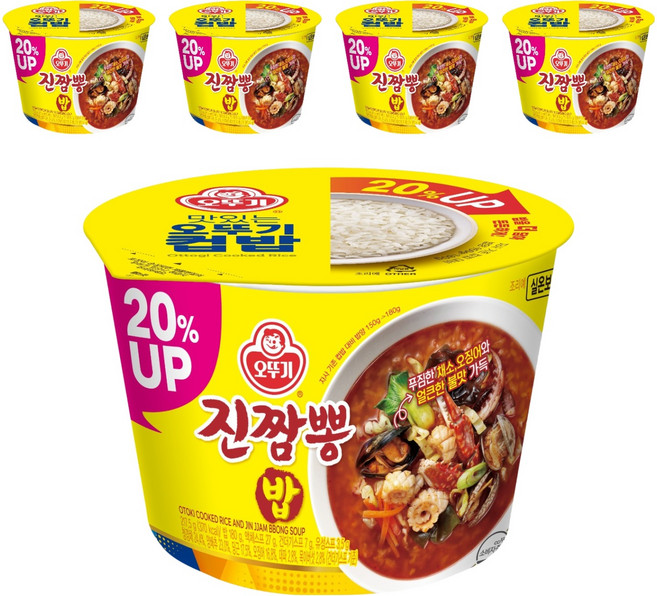 오뚜기 컵밥 증량 진짬뽕밥, 217.5g, 5개