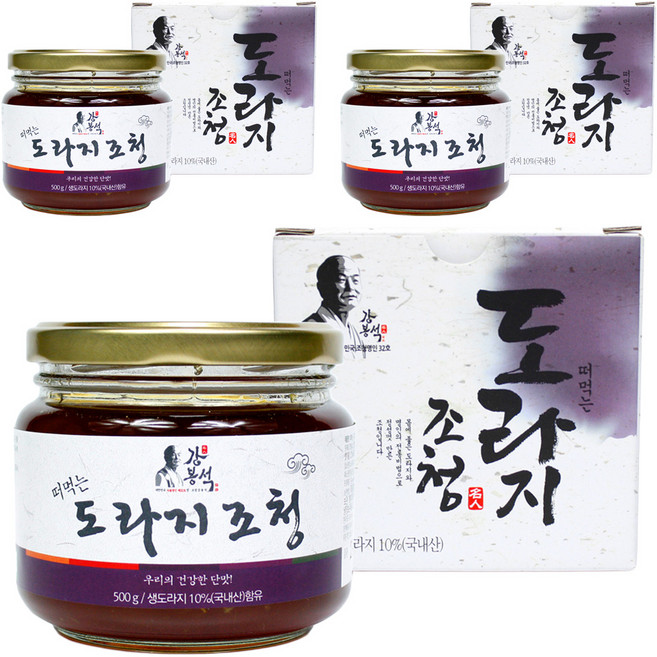 강봉석 두레촌 명인 도라지 조청, 500g, 3개