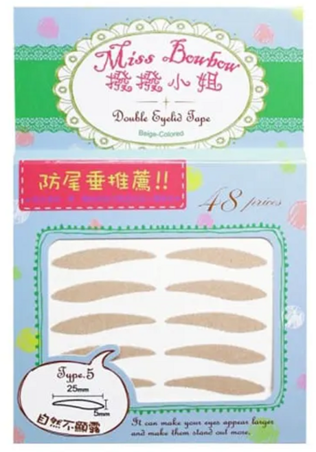 Miss Bowbow 撥撥小姐 3M雙眼皮貼中包裝 48個, 5號防眼尾下垂, 1盒