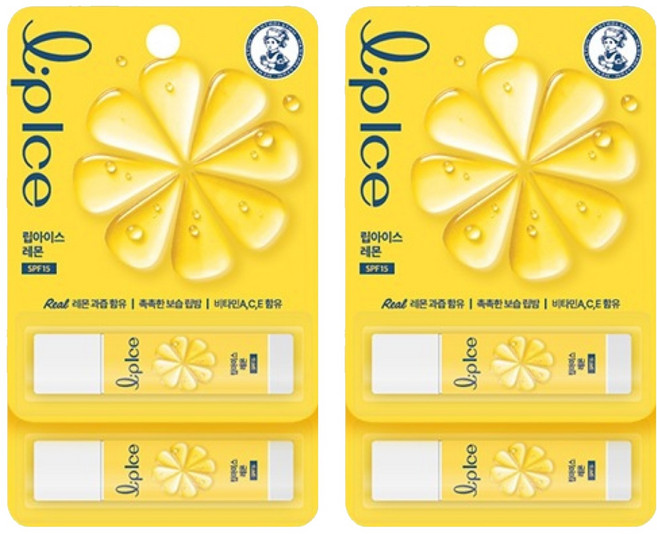 립아이스 립밤, 레몬향, 3.5g, 4개