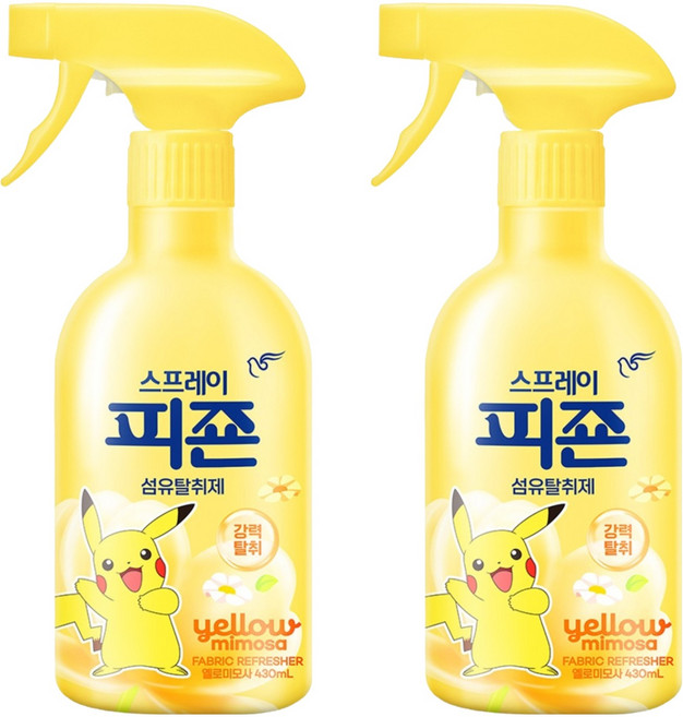 피죤 스프레이 오리지널 강력탈취 옐로미모사, 430ml, 2개
