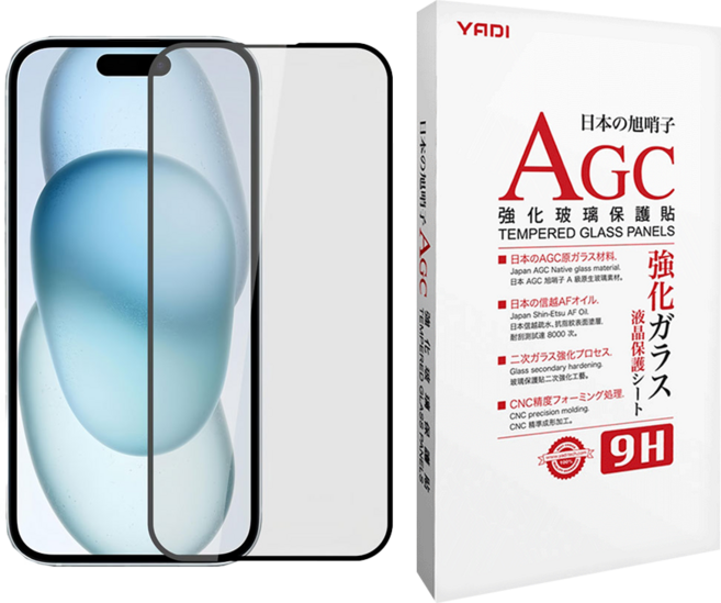 YADI 亞第 水之鏡 AGC手機玻璃保護貼, 1個