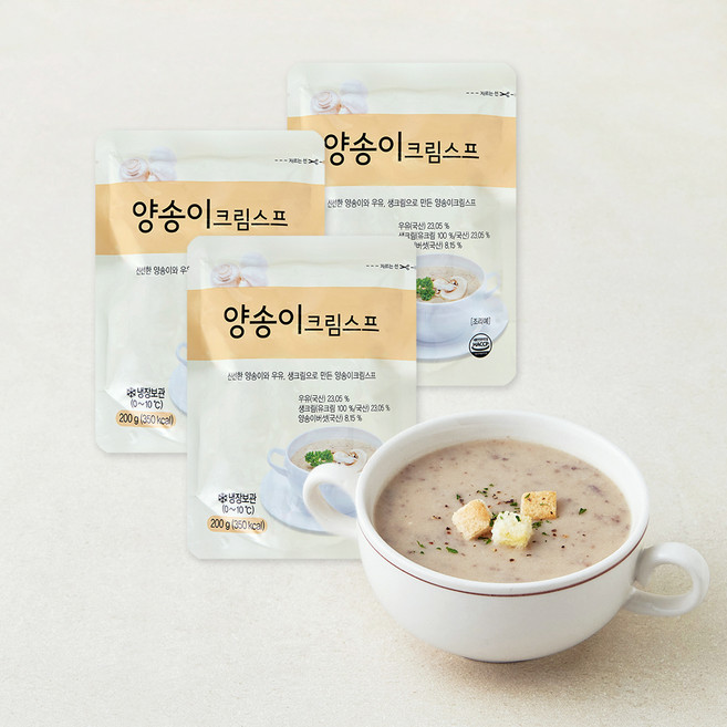 사랑과정성 양송이 크림스프 (냉장), 200g, 3개